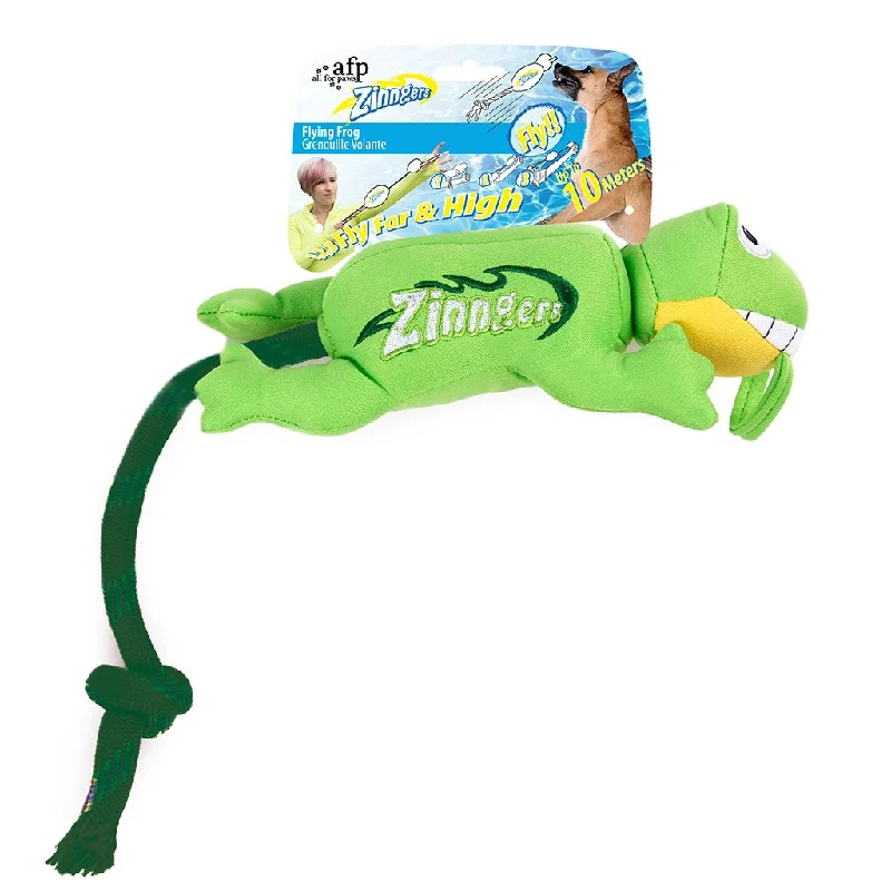 All For Paws Zinngers Flying Frog Dog Toy