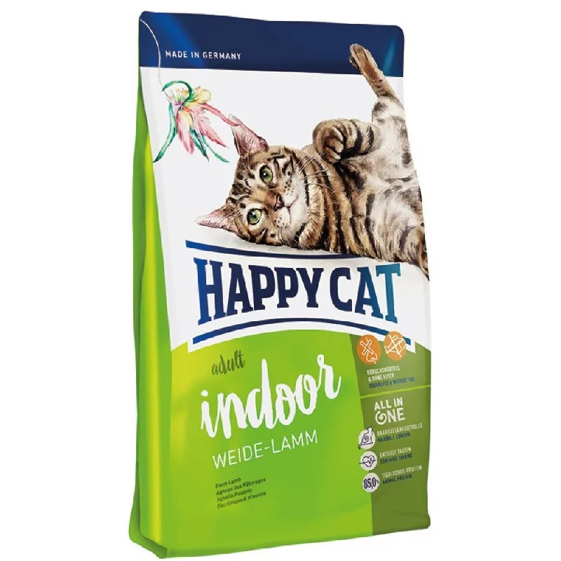 Happy Cat Indoor Weiden Lamm Farm Lamb Adult Dry Cat Food 1.4kg