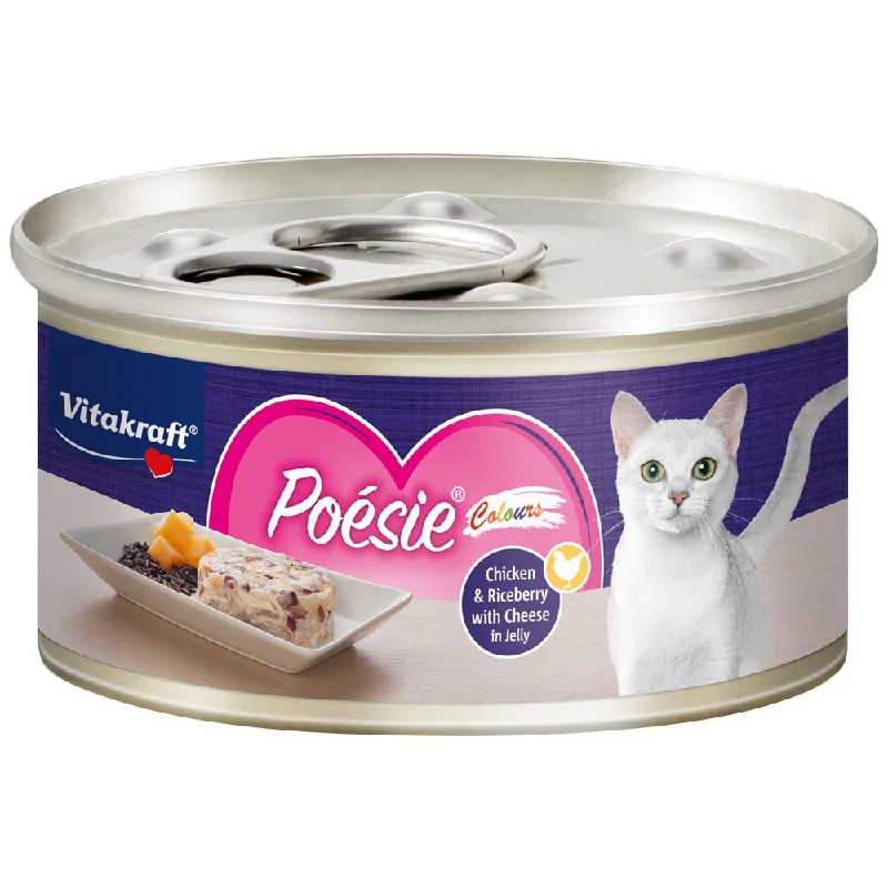 Vitakraft Poesie Colours Chicken & Riceberry with Cheese in Jelly Canned Cat Food 70g