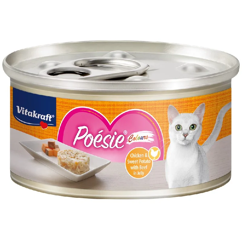 Vitakraft Poesie Colours Chicken & Sweet Potato with Beef in Jelly Grain-Free Canned Cat Food 70g (Exp 7 Oct)