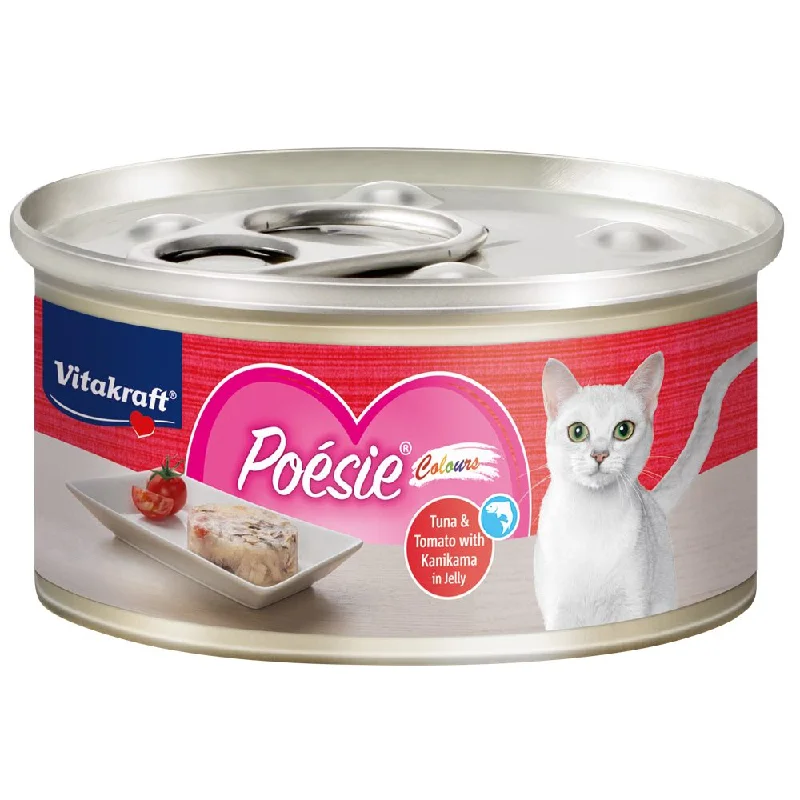 Vitakraft Poesie Colours Tuna & Tomato with Kanikama in Jelly Grain-Free Canned Cat Food 70g