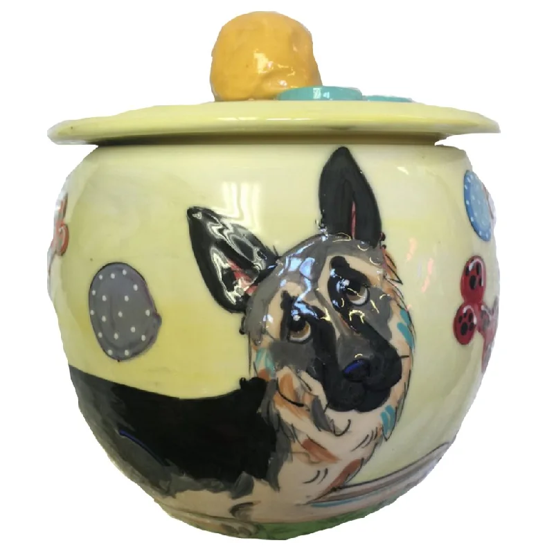 German Shepherd 2 Dog Treat Jar