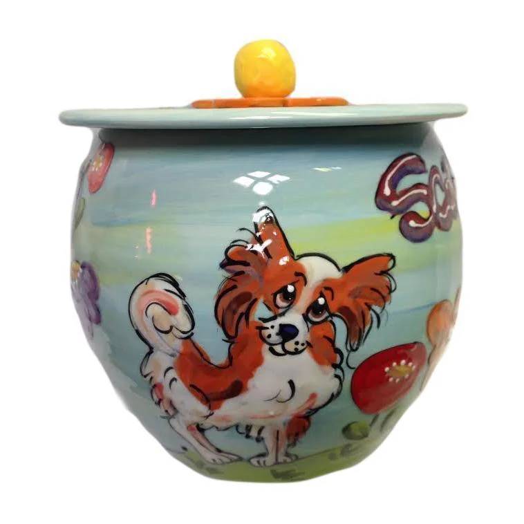 Papillon 1 Dog Treat Jar