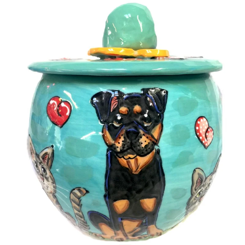 Rottweiler 1 Dog Treat Jar