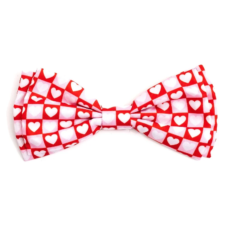 Colorblock Hearts Dog Bow Tie