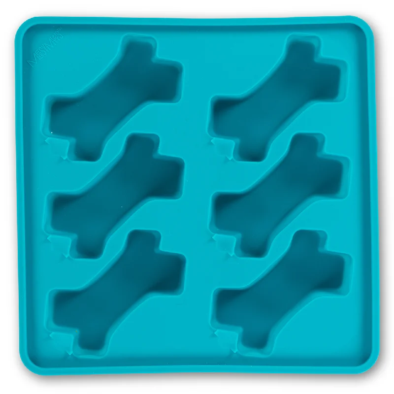 Messy Mutts Framed Spill Resistant Silicone Popsicle Mold for Dog Treats - Blue