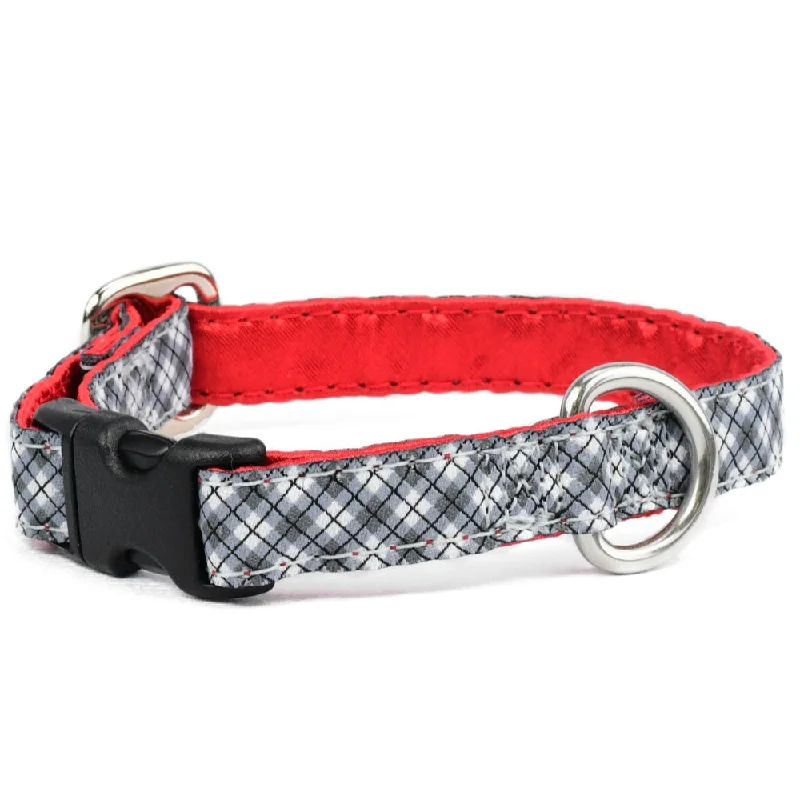 Argyle Black And White 5/8" Dog Collar