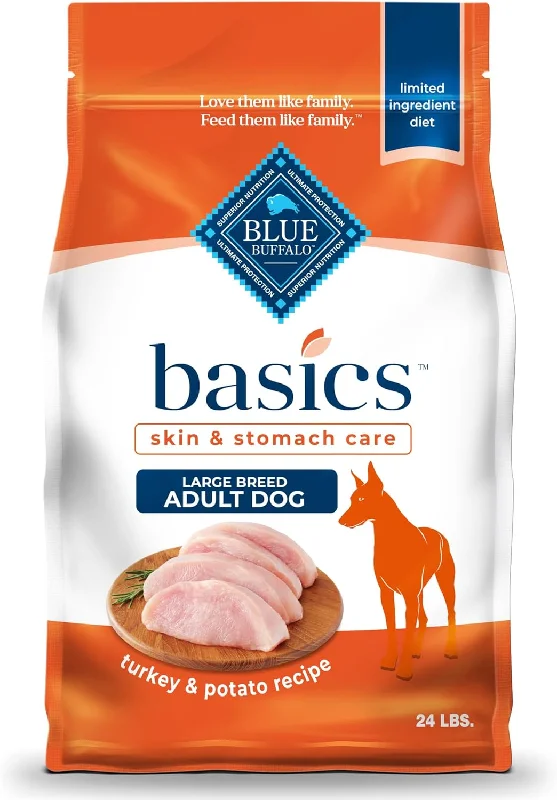 Blue Buffalo Basics Skin & Stomach Care Turkey & Potato Recipe Large Breed Adult Dry Dog Food, 24-lb bag