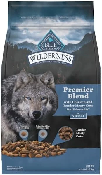 Blue Buffalo Blue Wilderness Premier Blend with Meaty Cuts Chicken Adult Dry Dog Food