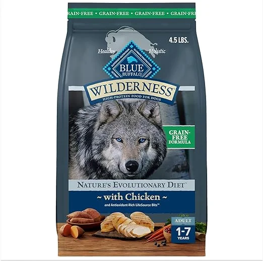 Blue Buffalo Wilderness Chicken Recipe Adult High-Protein Grain-Free Dry Dog Food