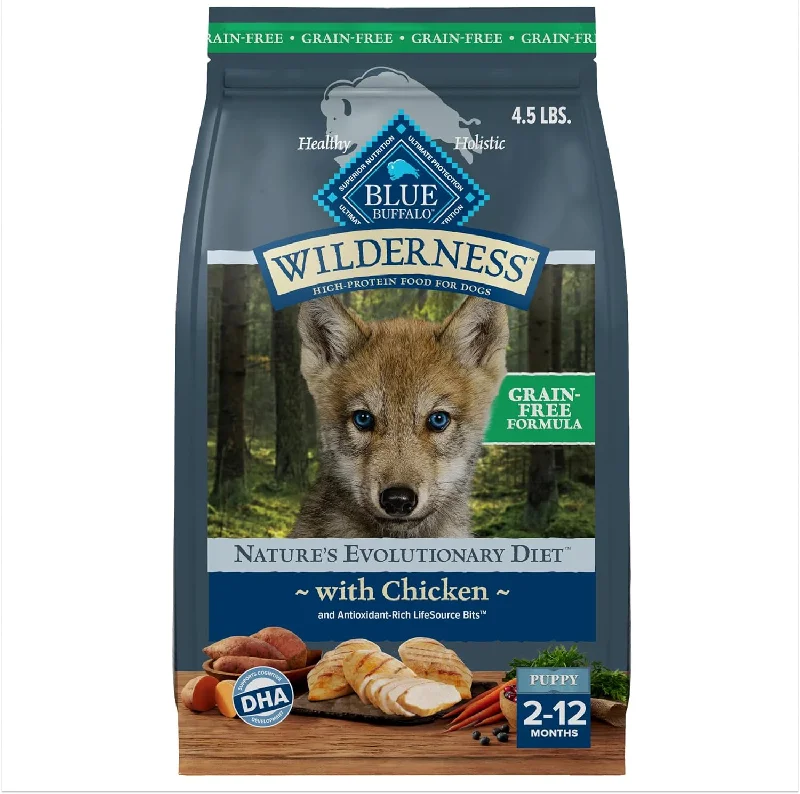 Blue Buffalo Wilderness Puppy Chicken Recipe Adult High-Protein Grain-Free Dry Dog Food