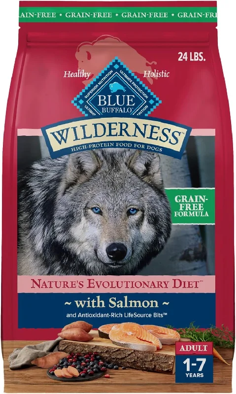 Blue Buffalo Wilderness Salmon Recipe Adult High-Protein Grain-Free Dry Dog Food