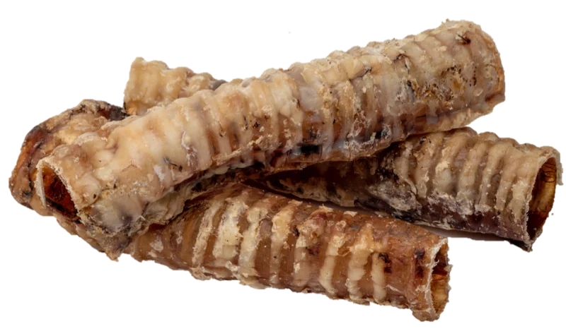 Butcher's Block Pet Treats "Krunchie Tubes" - Packaged Beef Trachea 3" 1lb Bag *NEW UPC*