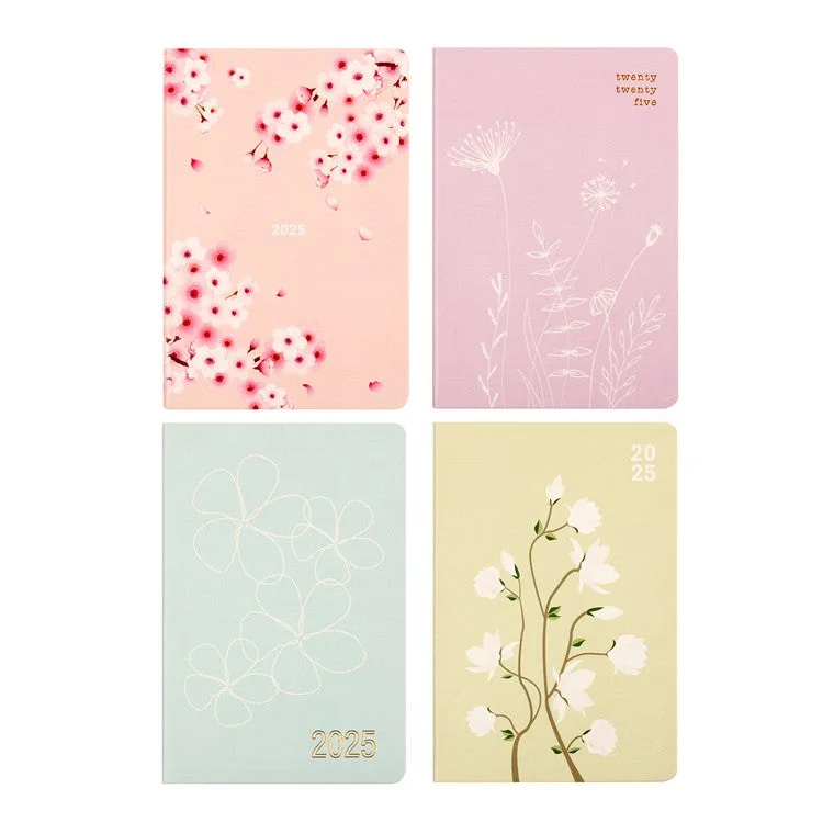 2025 Diary, Floral, WTV, A5, Asstd