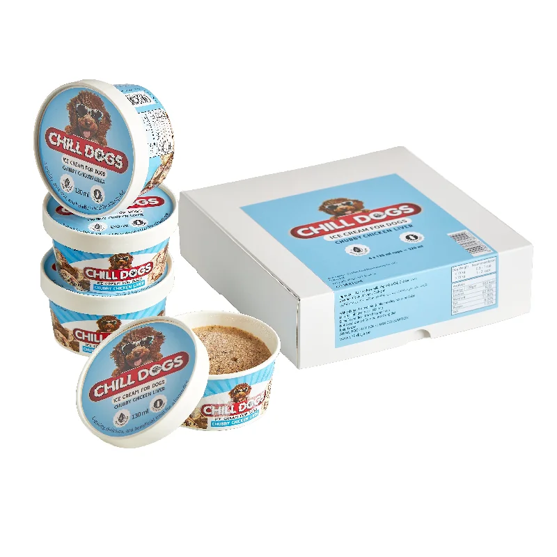 Chill Dogs Chubby Chicken Liver Box 4 Cups x 130ml