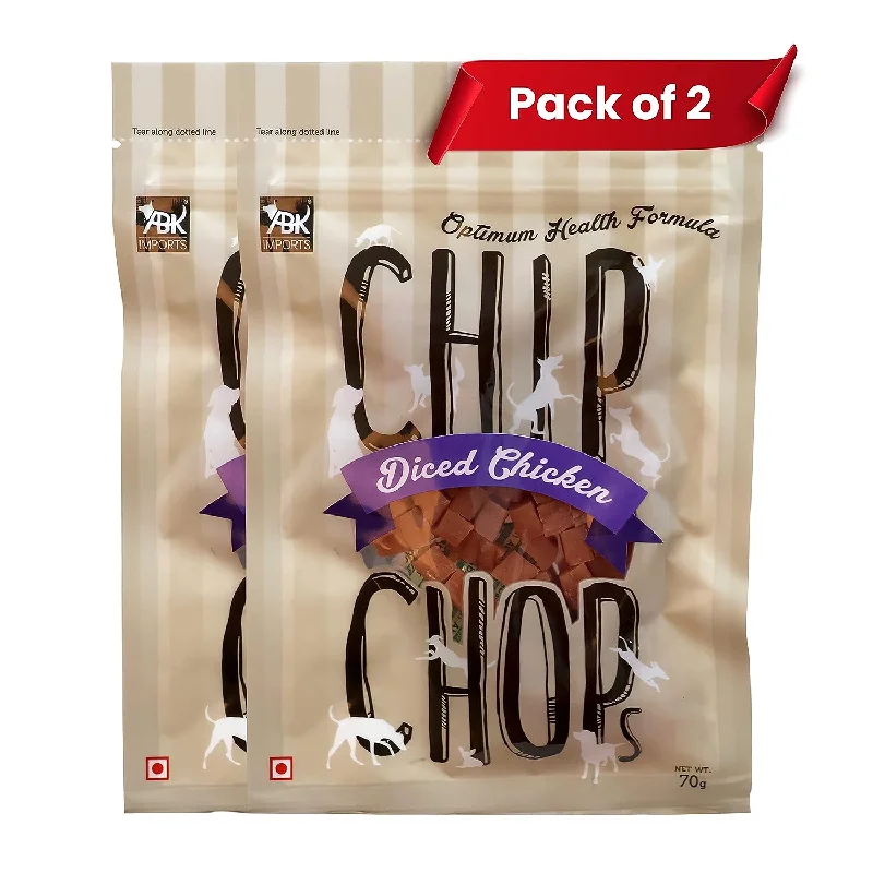 Chip Chops Diced Chicken Adult Dog Snacks, 70g Each (Pack of 2)