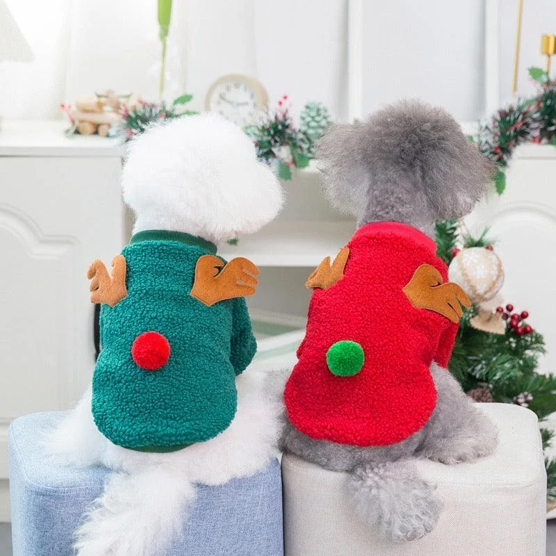 Christmas Fleece Reindeer Pet Outfit