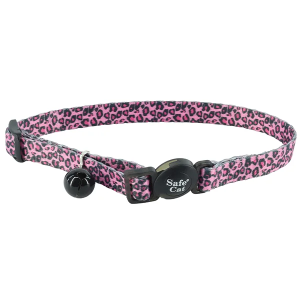 COASTAL SafeCat Breakaway Collar, Pink Cheetah