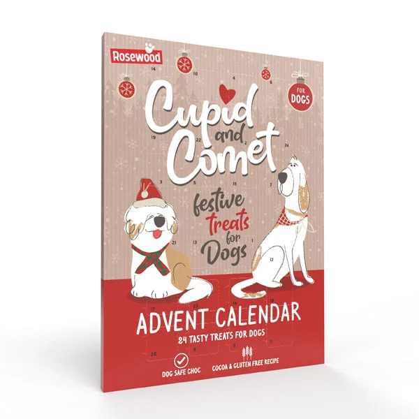 CUPID&COMET Adventski kalendar za pse, poslastice s rogačem, bez glutena, 70g