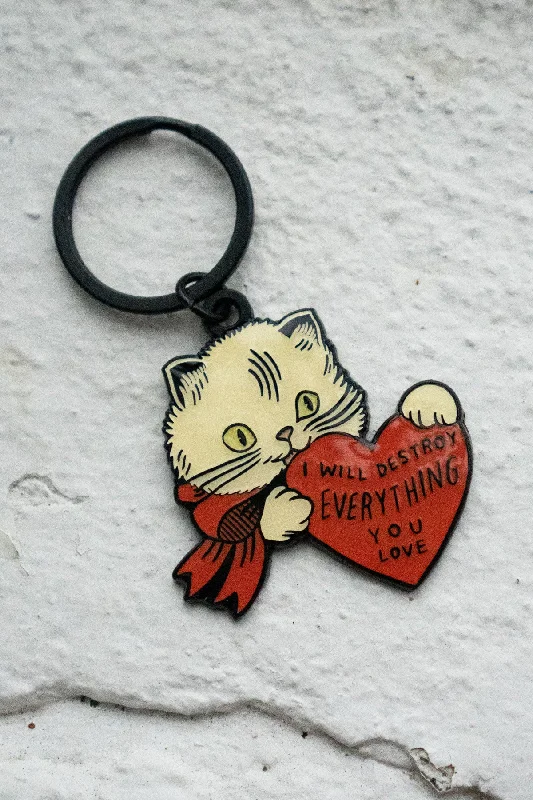 Destroy Cat Keychain