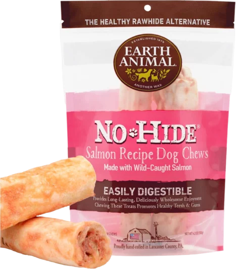 Earth Animal No-Hide Salmon Rolls 2pk Large