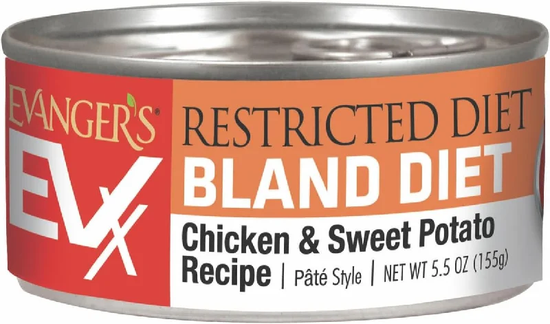 Evanger's EVx Restricted Diet Bland Diet Wet Cat Food Chicken & Sweet Potato, 5.5 oz 24 cans