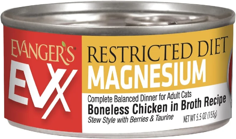 Evanger's Restricted Diet Urinary Tract Cat Food Boneless Chicken in Broth, 5.5 oz 24 cans