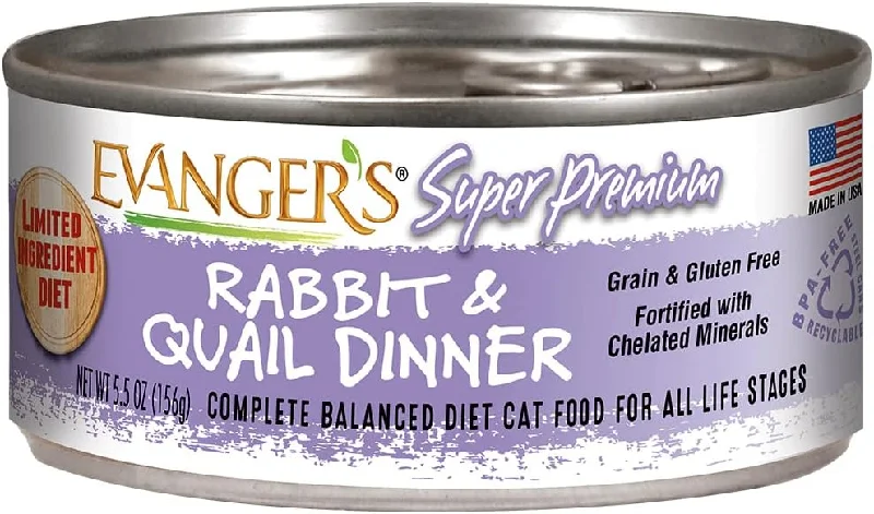 Evanger's Super Premium Rabbit & Quail Dinner Grain-Free Canned Cat Food