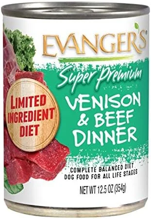 Evanger's Venison & Beef Dinner Grain-Free Canned Dog Food, 12.8-oz, case of 12