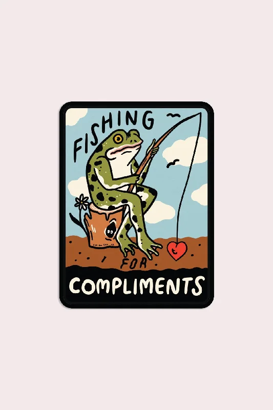 Fishing for Compliments Vinyl Sticker