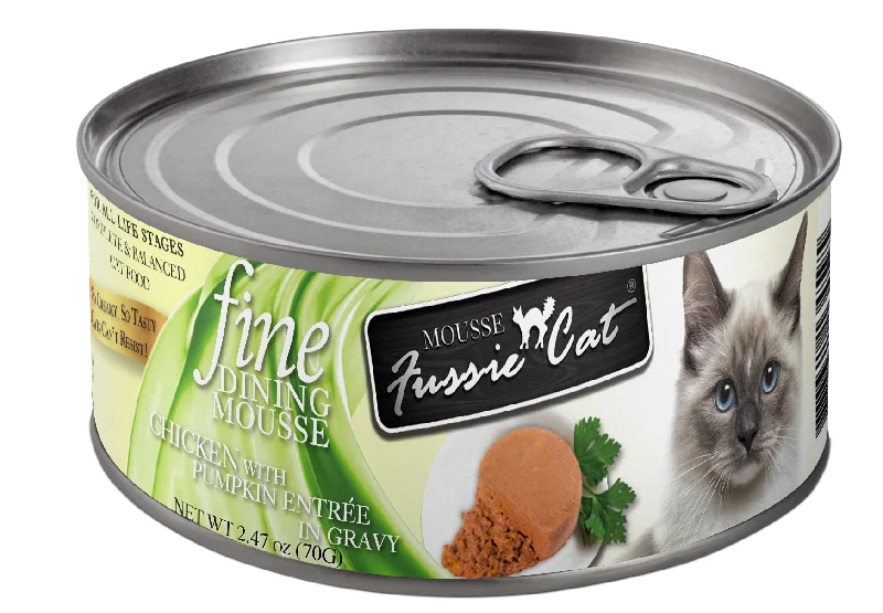 Fussie Cat Fine Dining Mousse Chicken with Pumpkin Entree in Gravy Wet Cat Food