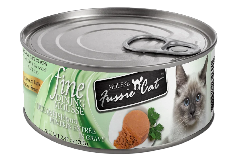 Fussie Cat Fine Dining Mousse Oceanfish with Pumpkin Entree in Gravy Wet Cat Food