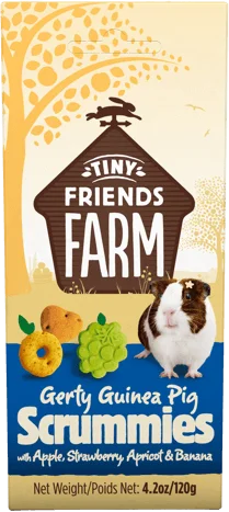 Tiny Friends Farm | Gerty Guinea Pig Scrummies with Apple, Strawberry, Apricot & Banana - 120g