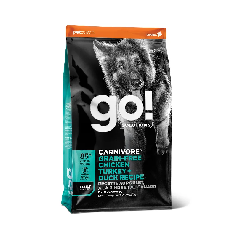 Go! Solution Carnivore Grain Free Chicken Turkey + Duck Recipe Adult Dog Dry Food