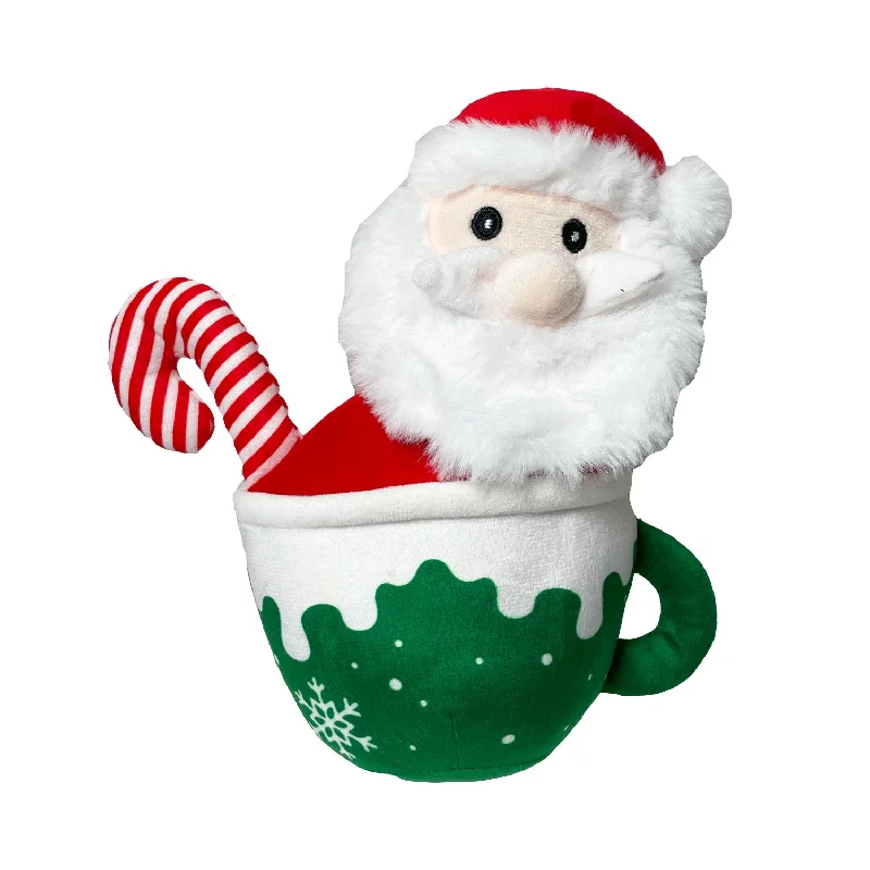 Christmas Mug Santa | Festive Soft Dog Toy by Happy Pet