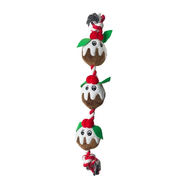 Christmas Pudding Rope | Festive Dog Toy by Happy Pet