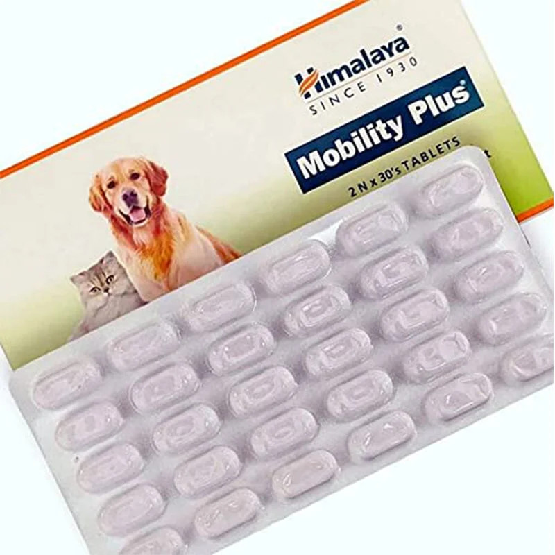 Himalaya Mobility Plus Joint and Hip Supplement for Dogs and Cats Pack of 60 Tabs Pet Health Supplements