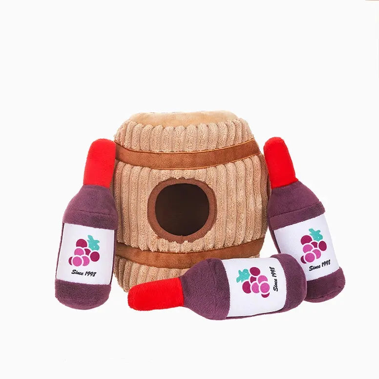 Hugsmart Pet Food Party Wine Barrel Interactive Dog Toy