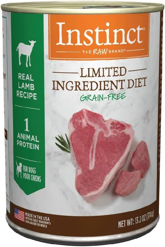 Instinct Limited Ingredient Diet Adult Grain-Free Real Lamb Recipe Wet Dog Food, 13.2 oz. Cans (Case of 6)