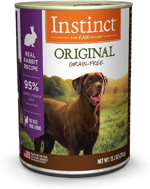 Instinct Original Adult Grain-Free Real Rabbit Recipe Wet Dog Food, 13.2 oz. Cans (Case of 6)