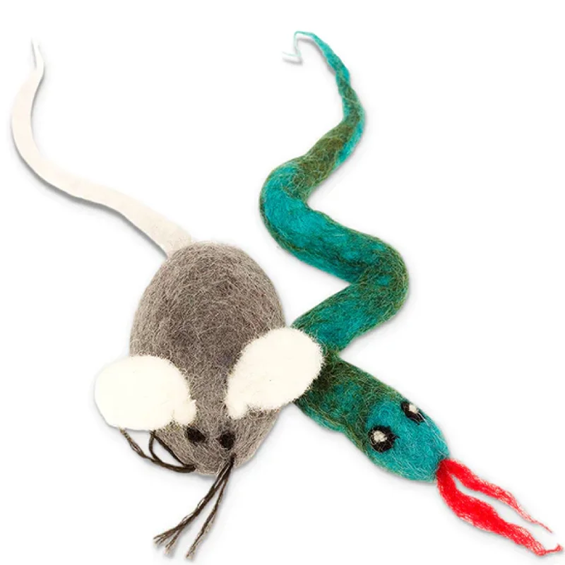 Karma Cat Felted Mouse & Snake Toys - 2 Pack