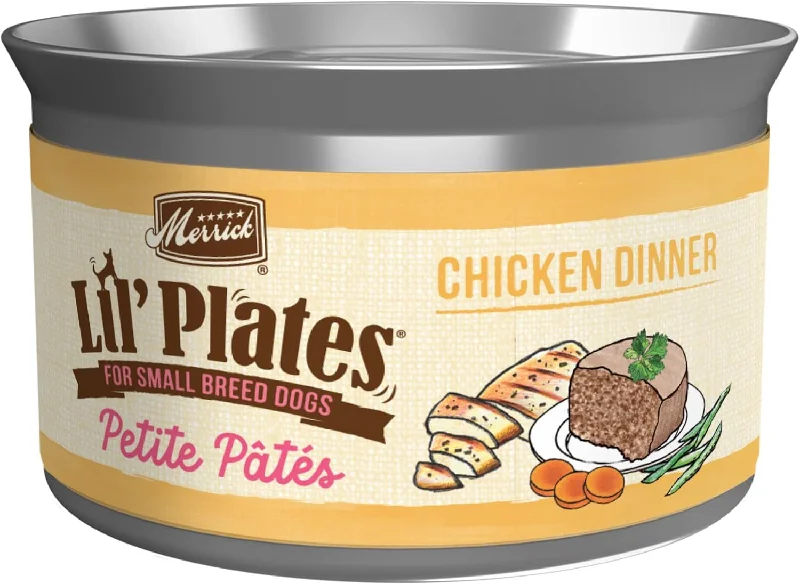 Merrick Lil Plates Petite Pates Adult Grain-Free Chicken Dinner Wet Dog Food 3-oz can, case of 24