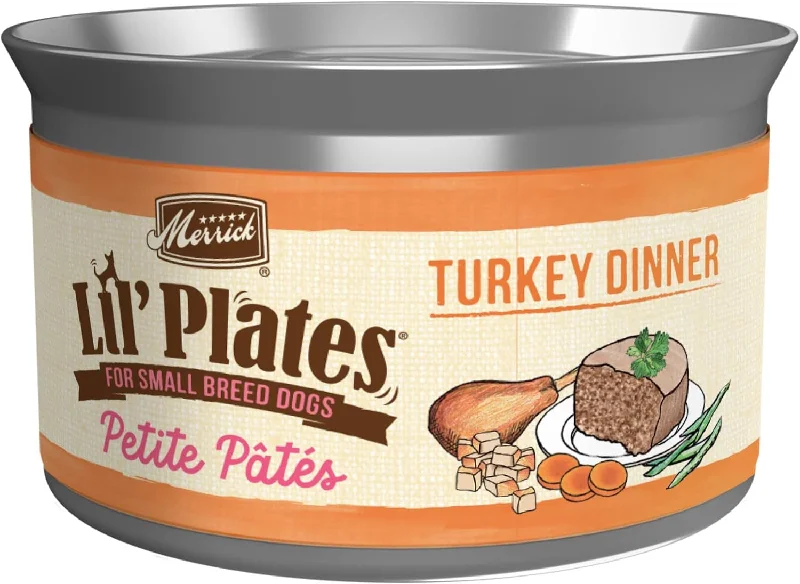 Merrick Lil Plates Petite Pates Adult Grain-Free Turkey Dinner Wet Dog Food 3-oz can, case of 24