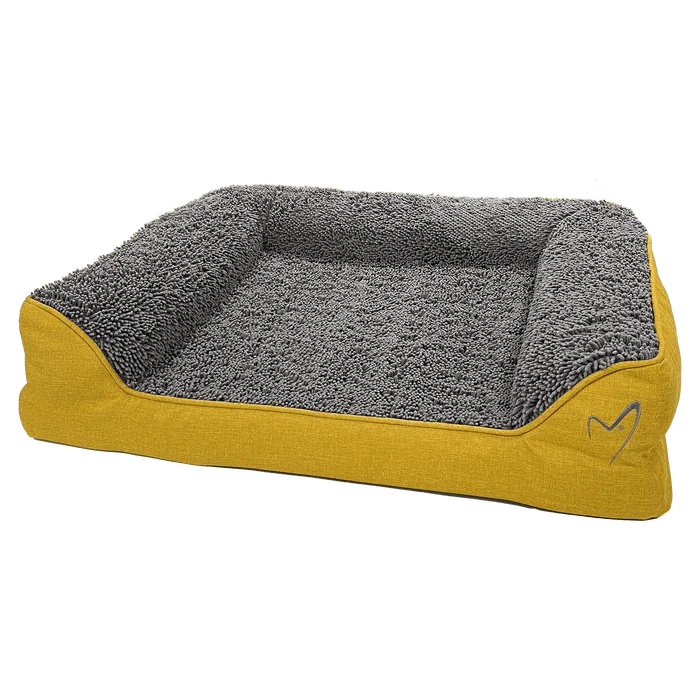 Gorpets | Orthopedic Drying Dog Bed | Mustard Noodle