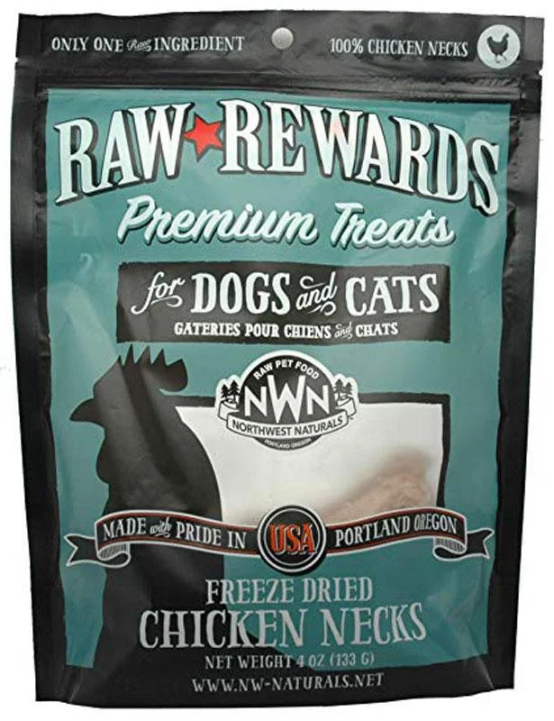 Northwest 4oz Dog Cat Freeze Dried Chicken Necks Treat