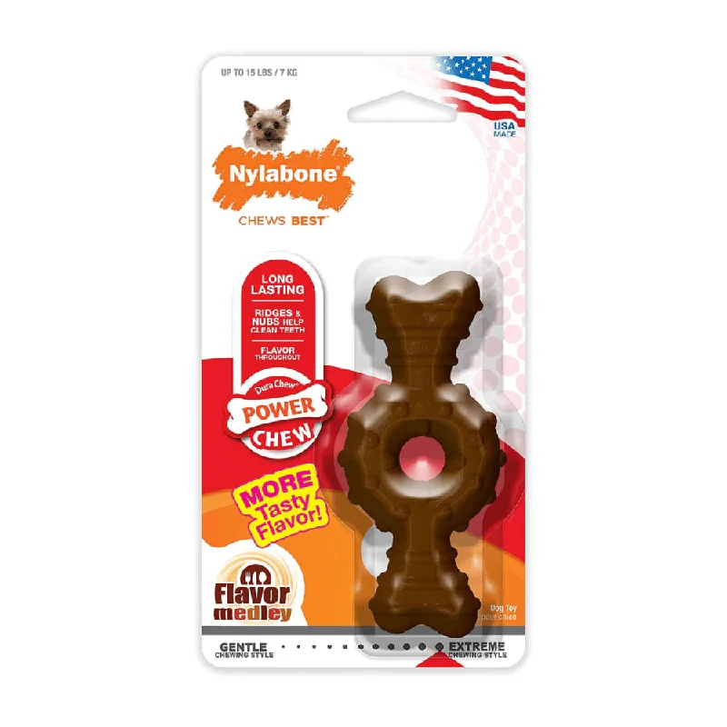 Nylabone Essentials Power Chew Ring Bone Chew Toy Meaty Flavor Medley for Dogs, X-Small