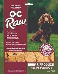 OC Raw Dog Freeze-Dried Sliders Beef & Produce 14oz