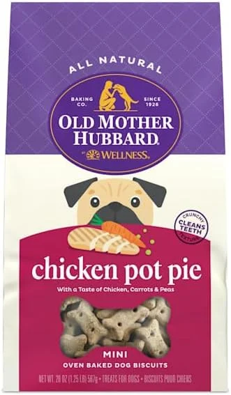 Old Mother Hubbard by Wellness Classic Chicken Pot Pie Natural Mini Oven-Baked Biscuits Dog Treats, 20-oz bag