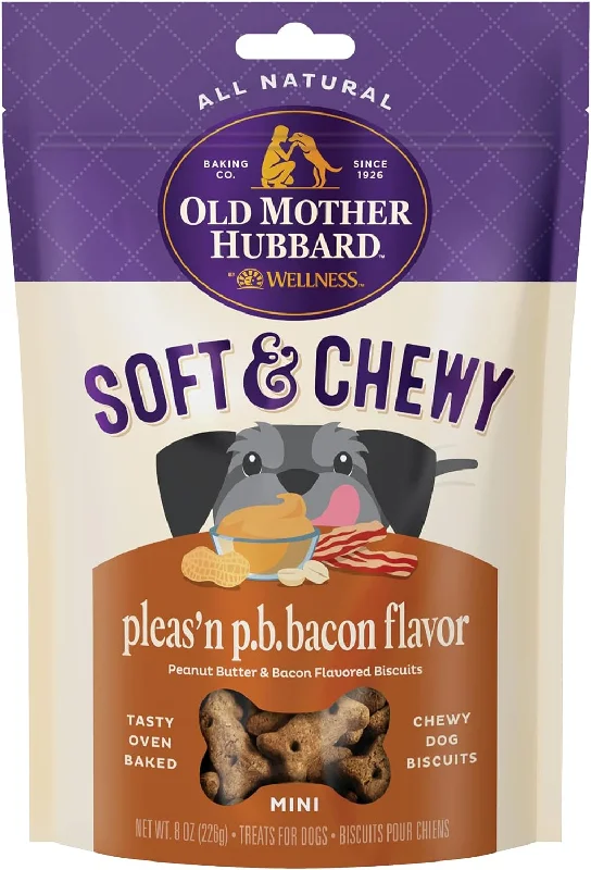 Old Mother Hubbard by Wellness Soft & Chewy Pleas'n P.B.Bacon Natural Mini Oven-Baked Biscuits Dog Treats