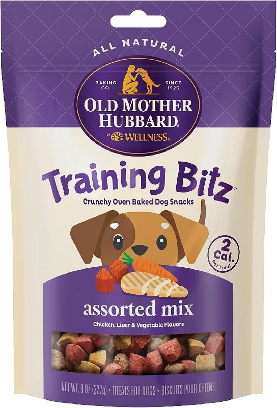 Old Mother Hubbard by Wellness Training Bitz Assorted Mix Natural Oven-Baked Biscuits Dog Treats, 8-oz bag